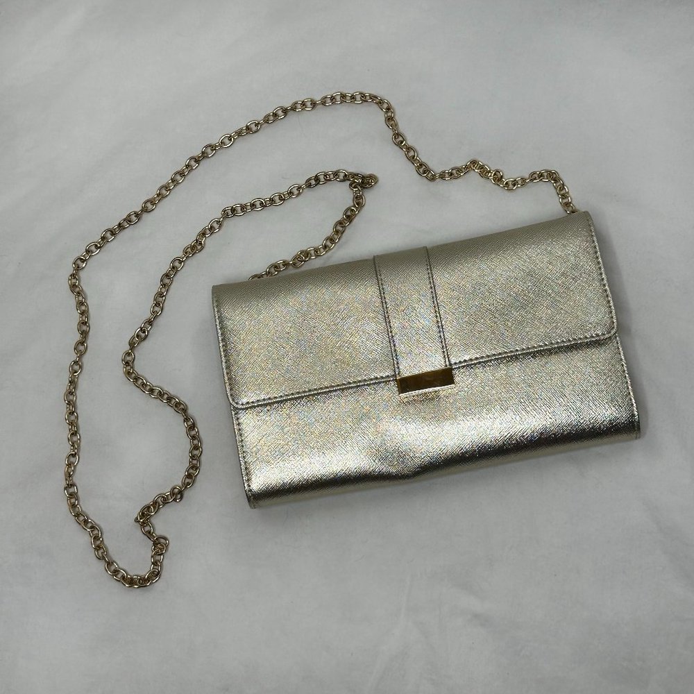 Halogen - Metallic Gold Clutch/Crossbody